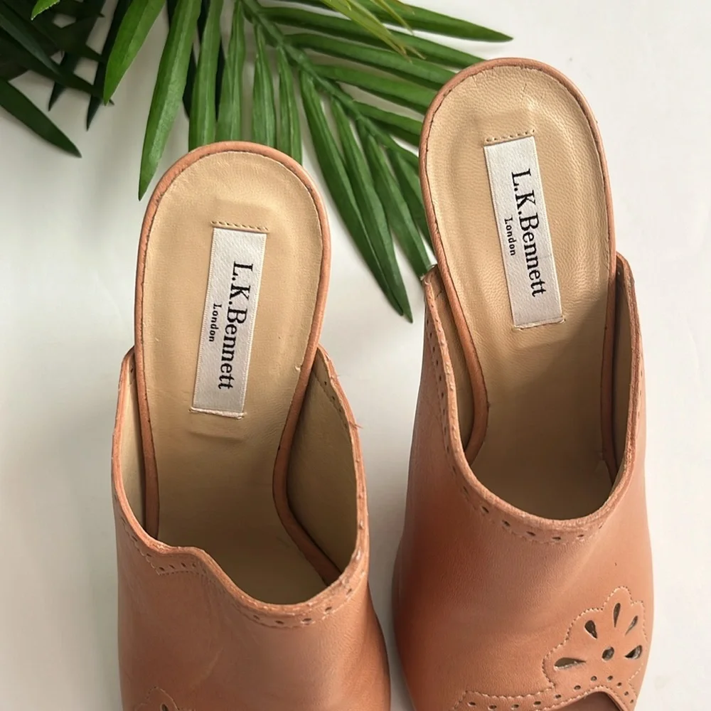 NWOT LK Bennett leather tan mule size 7.5 - Picture 5 of 11